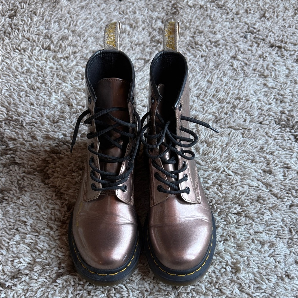 Dr. Martens Metallic Bronze Lace-Up Boots